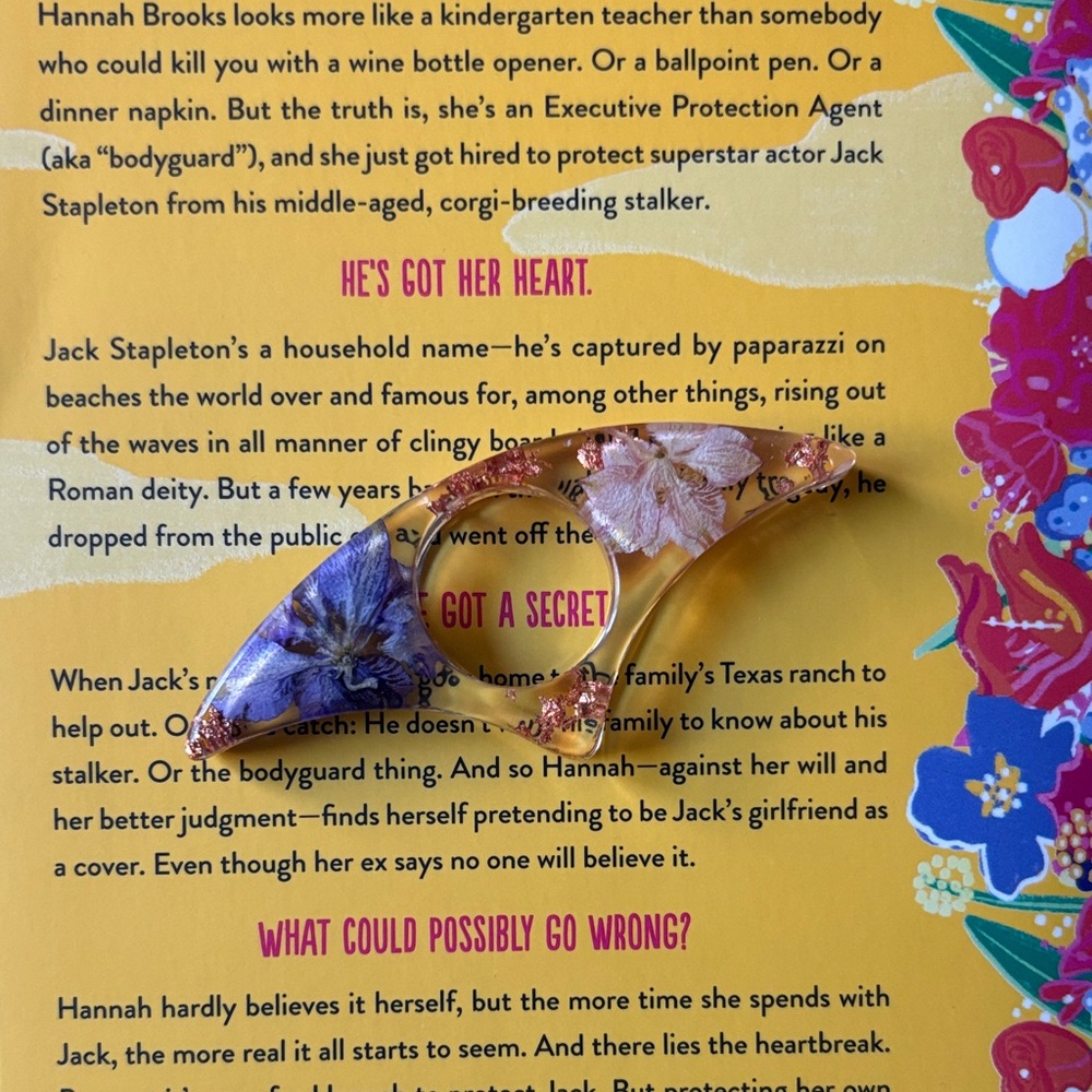 Floral Resin Book Page Holder